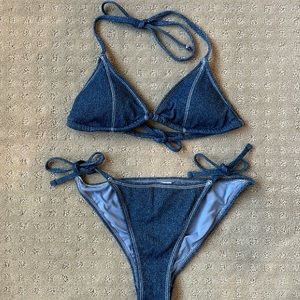 Wild fable two piece denim look bikini small